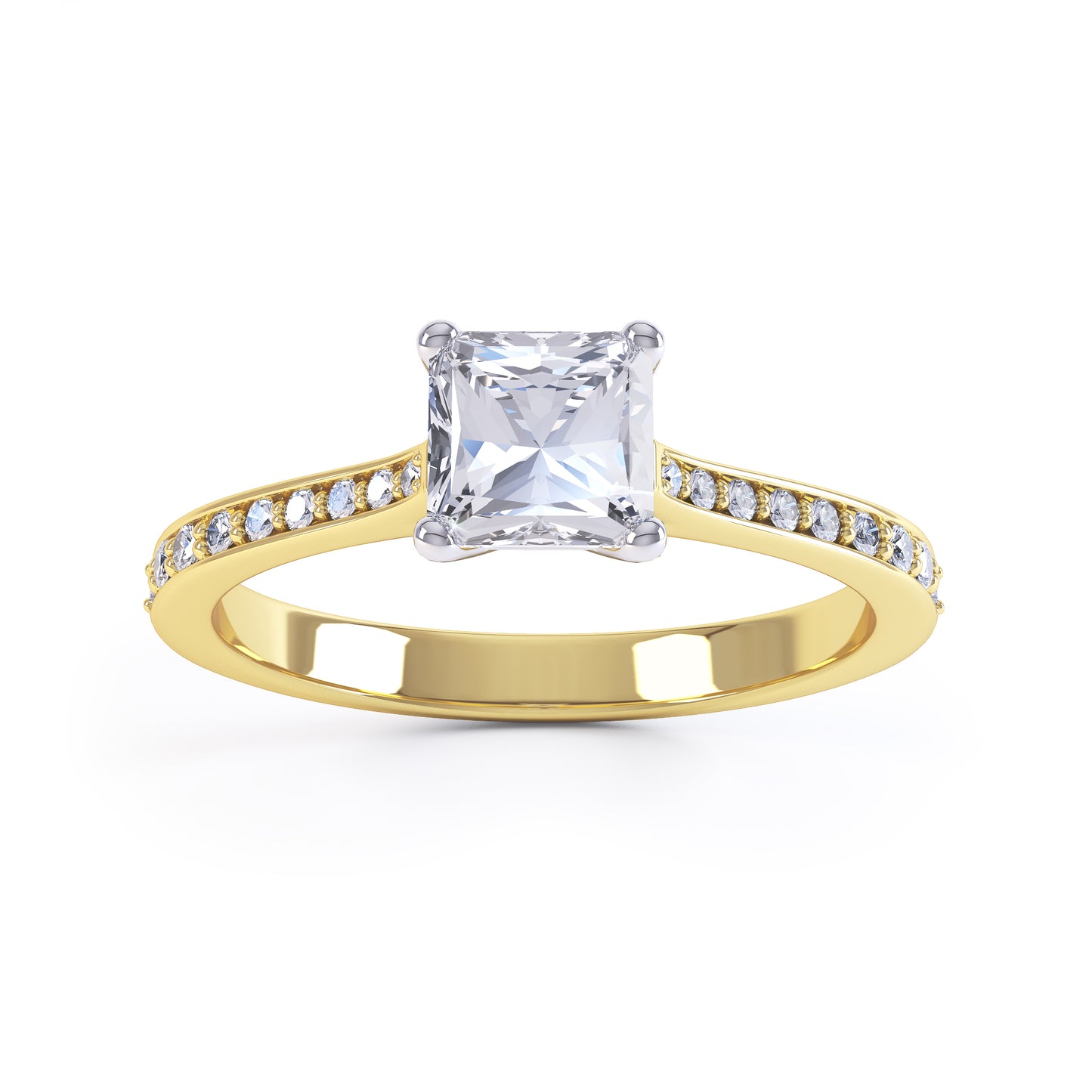 1.15ct G VS Princess Cut Lab Diamond in Channel Set Ring