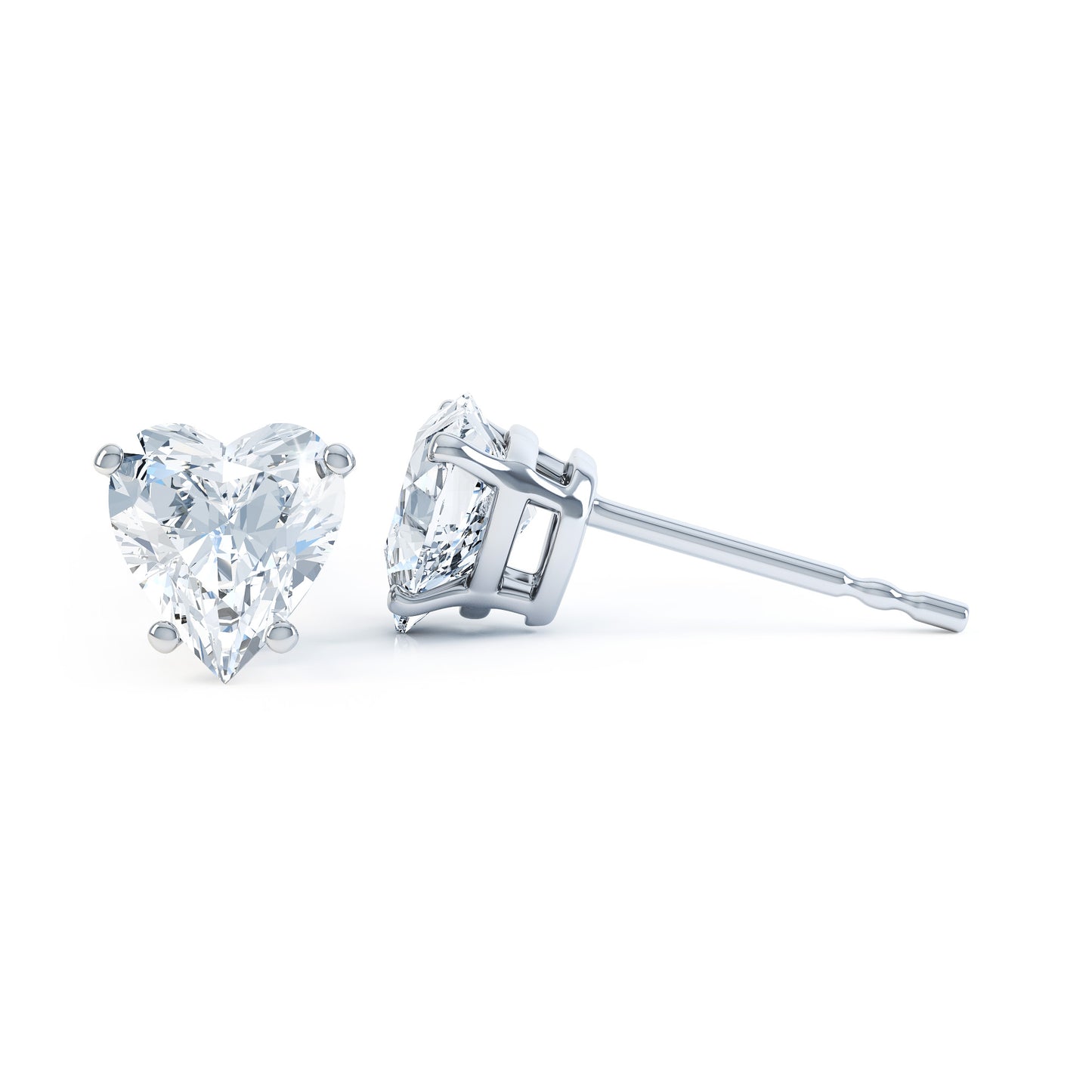 Heart Shape Cut Set In 4 Claw Platinum Setting