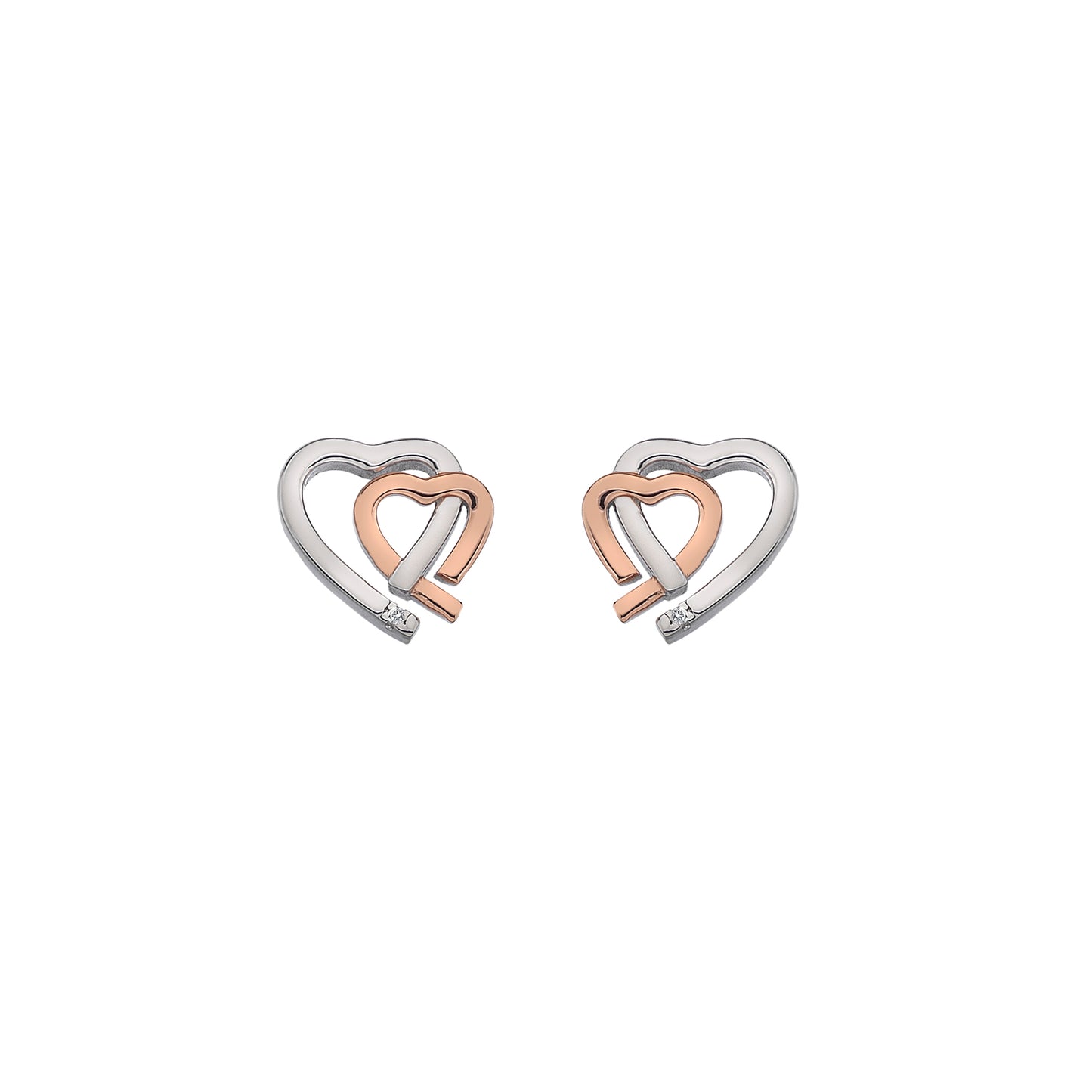 Warm Heart Earrings - Rose Gold Plate Accents