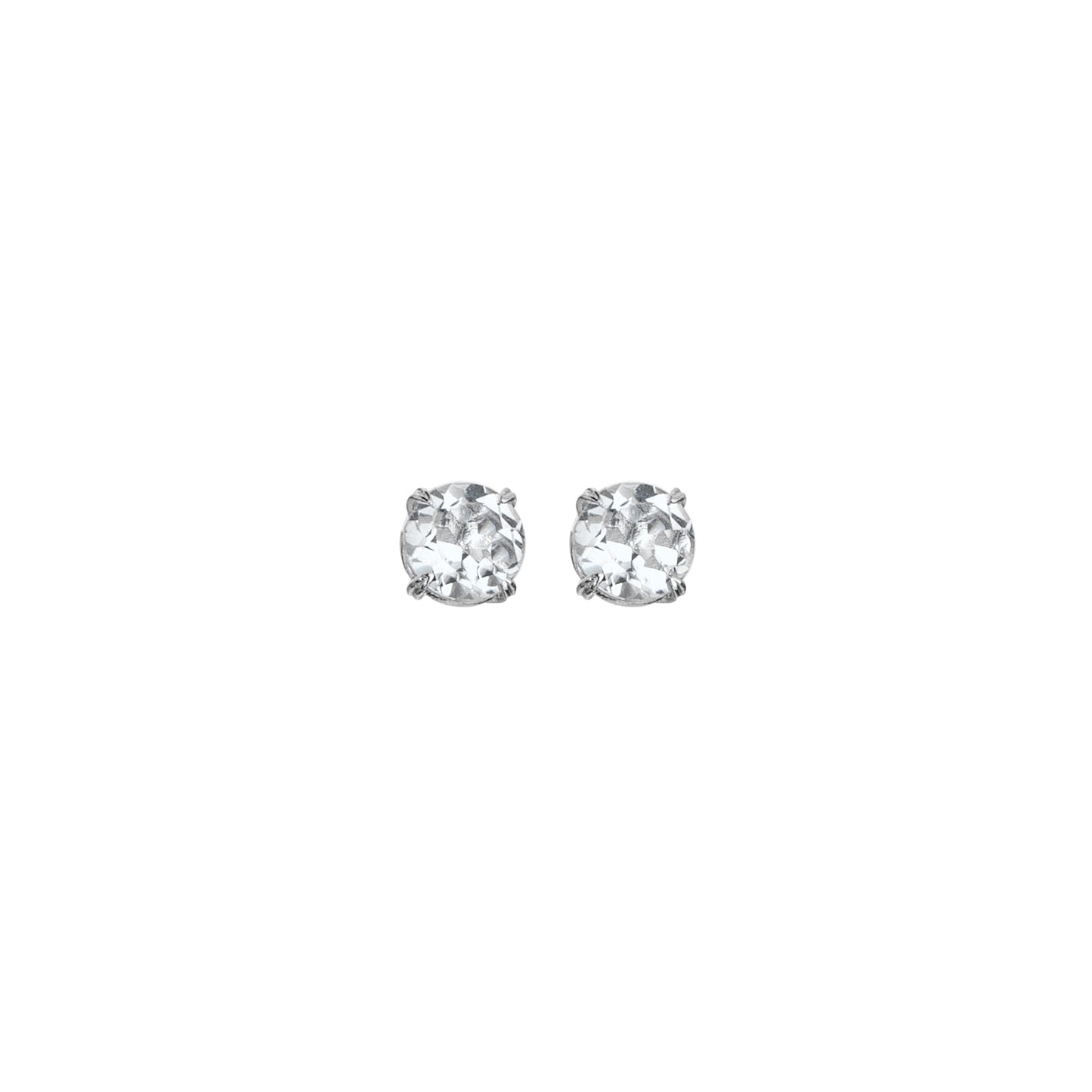 White Topaz Solitaire Earrings