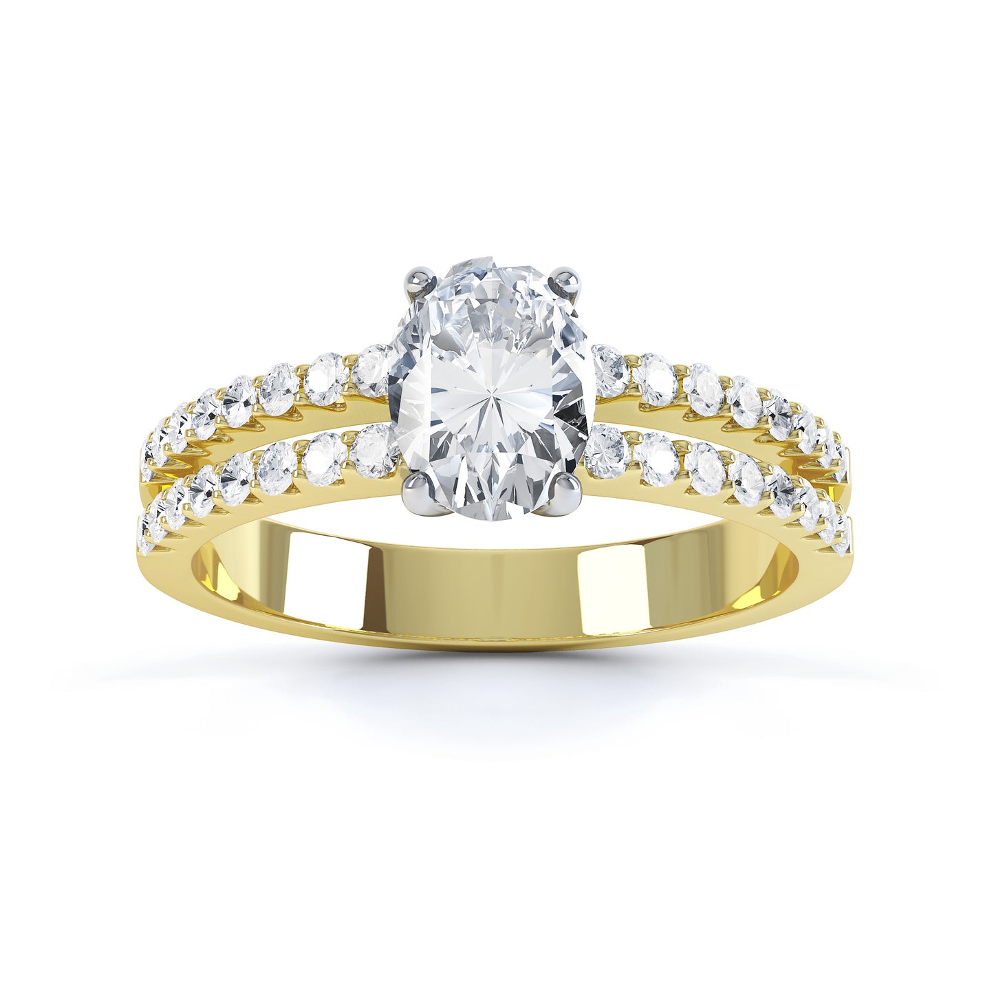 1.50ct Oval 2 Row Lab-Diamond Cluster Ring
