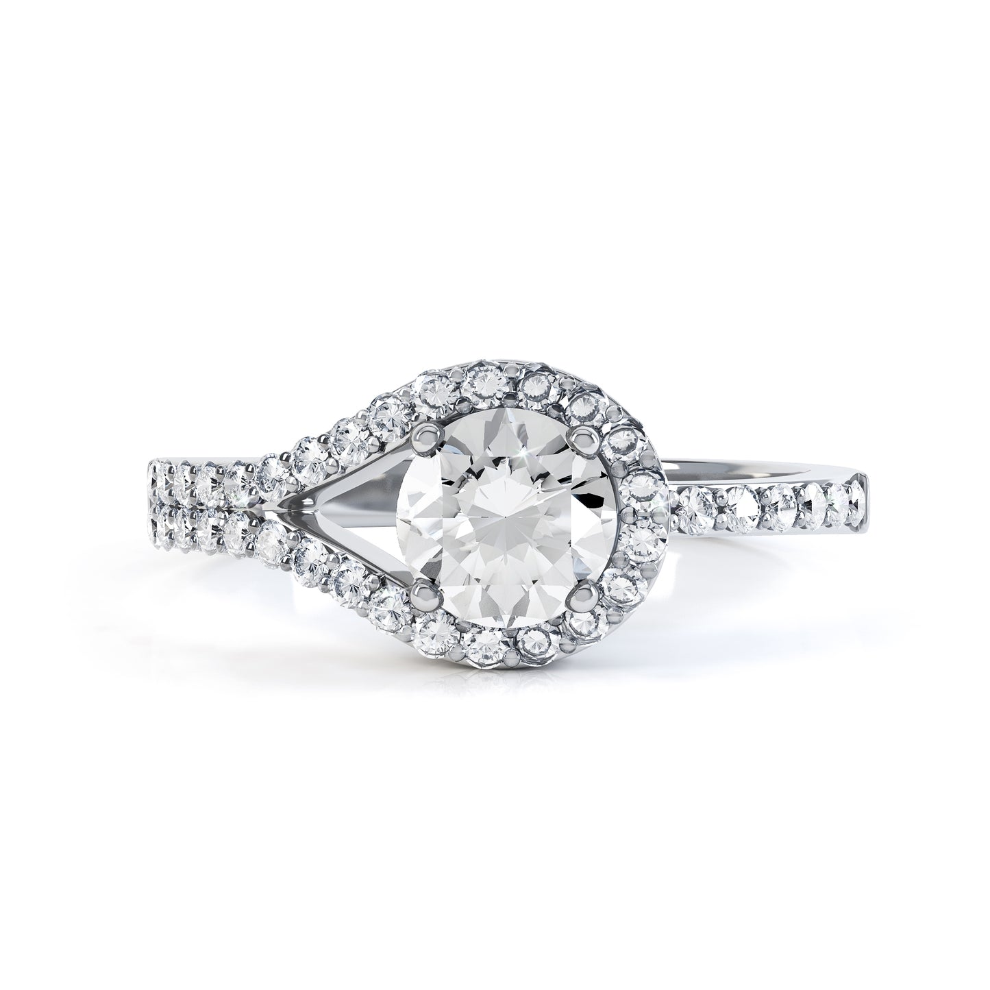 1.25ct G VS Lab Diamond Teardrop Halo Claw Band