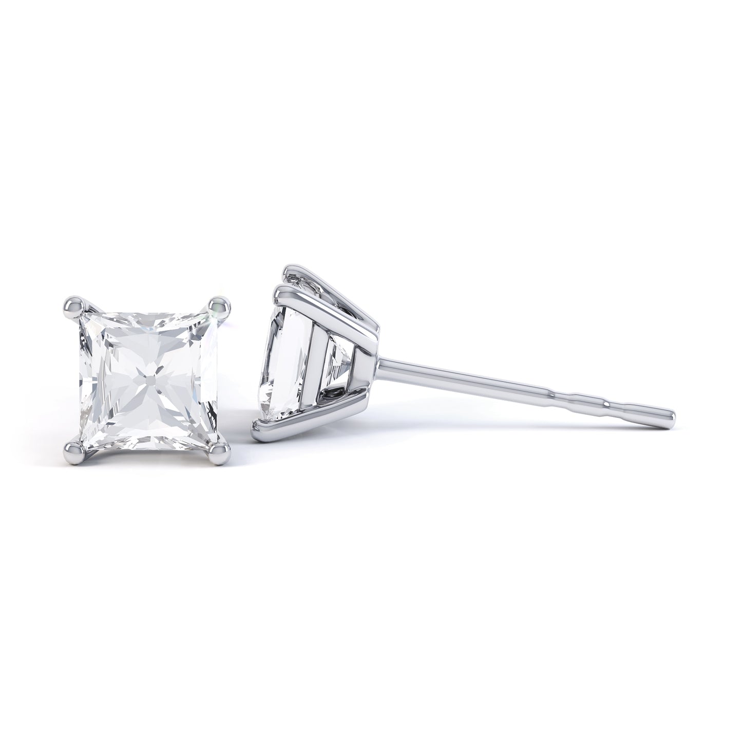 Princess Cut 4 Claw Platinum Setting