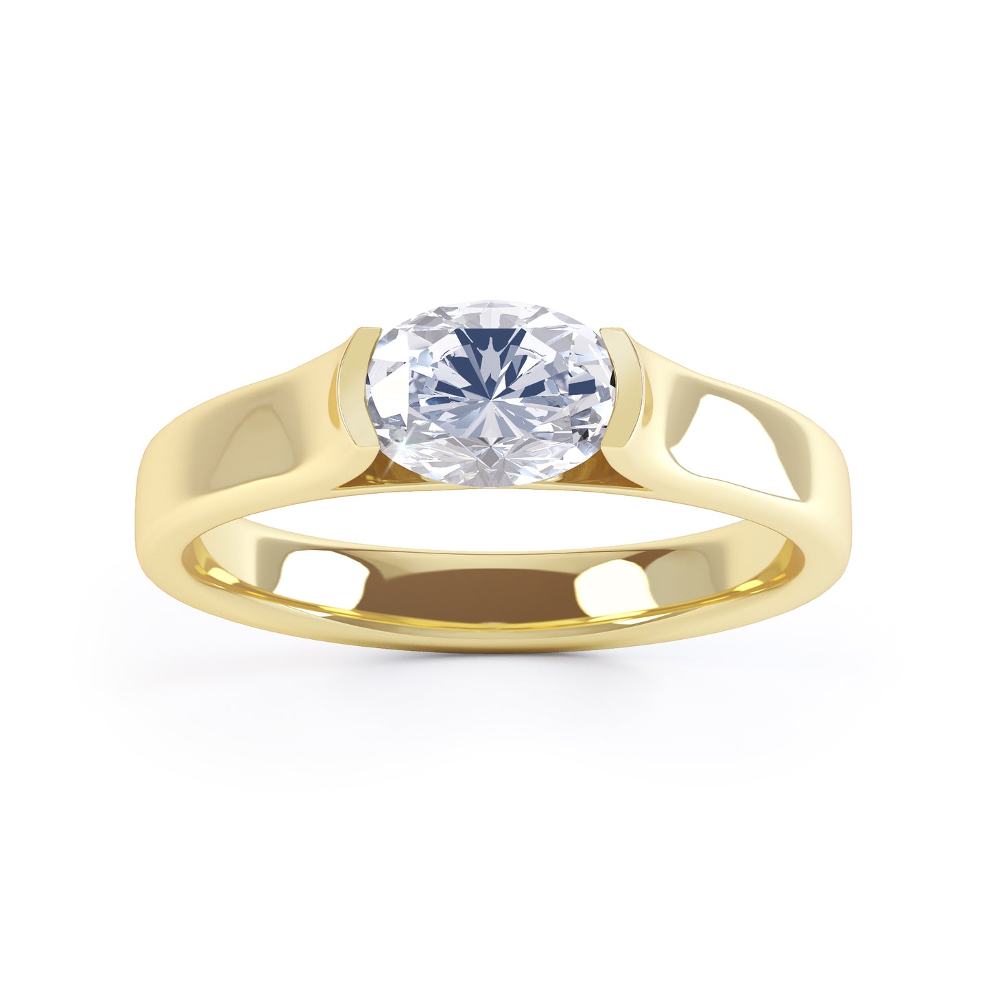 1ct G VS Oval Cut Lab Diamond Tension Set