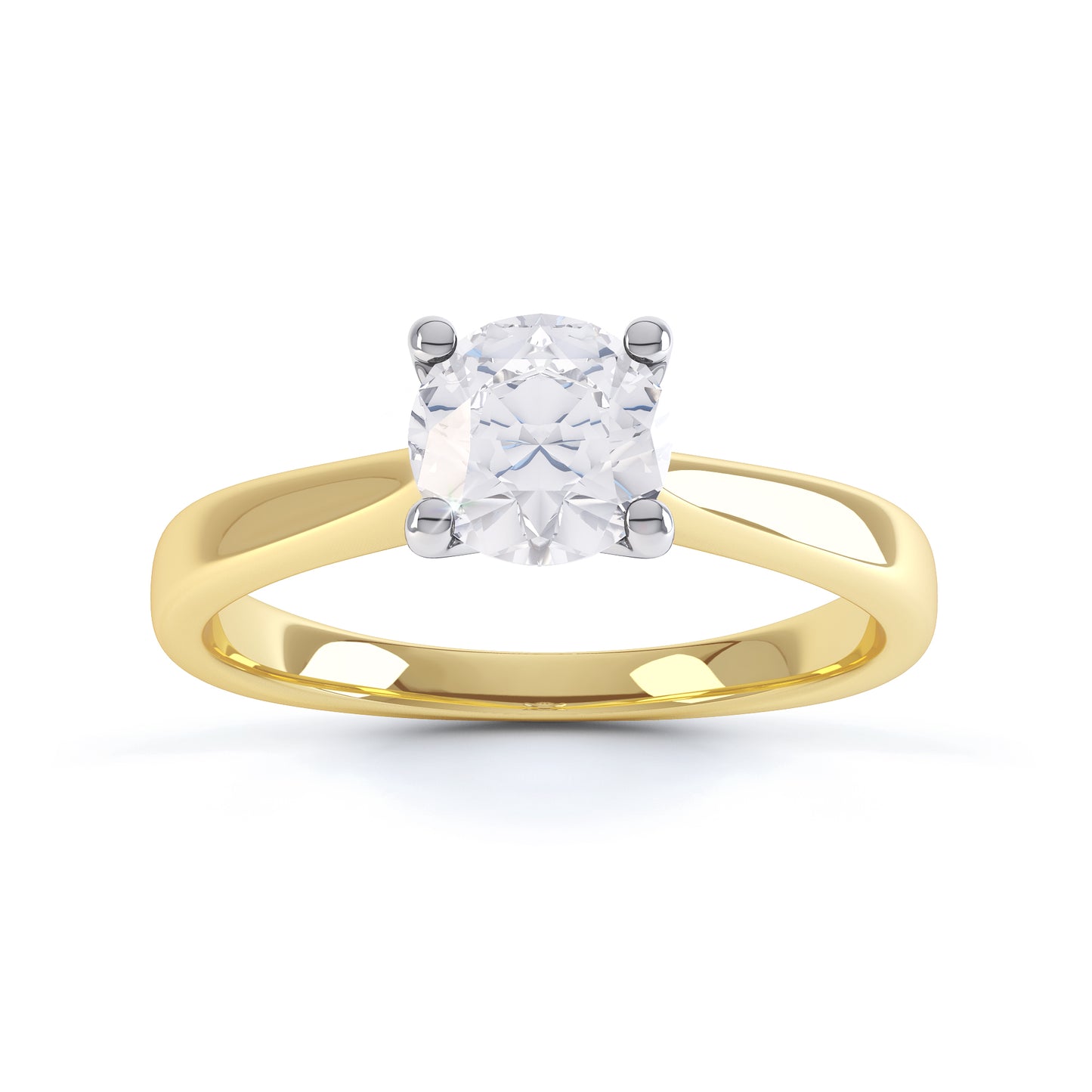 1ct G VS Round Brilliant Cut Lab Diamond 4 Claw V Crown Ring