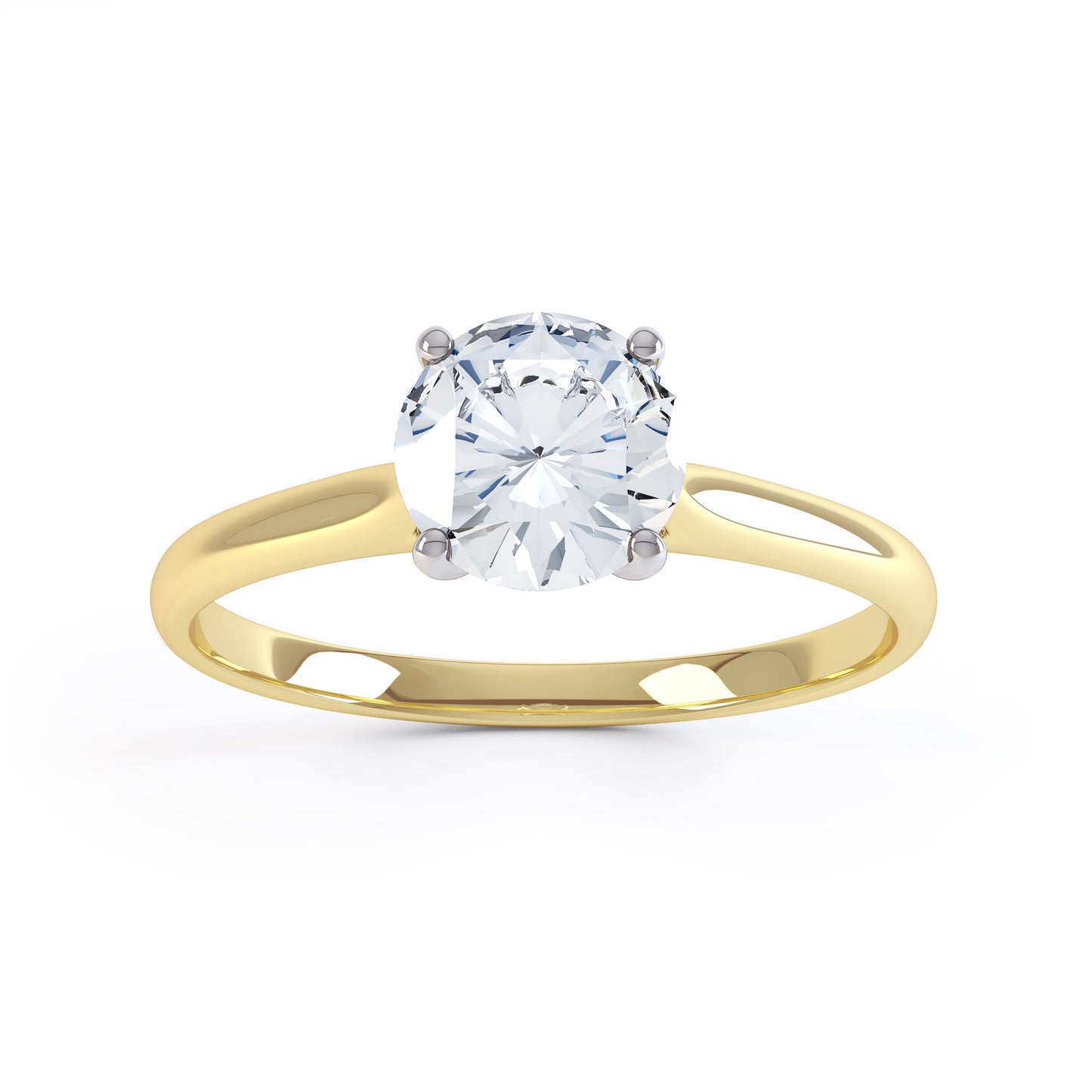 1ct G VS Round Brilliant Cut Lab Diamond 4 Claw Bar Crown