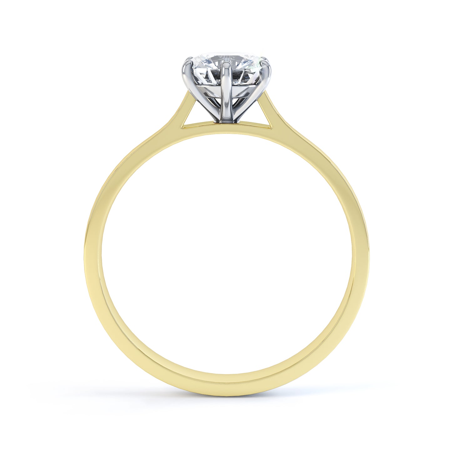 Round Brilliant Cut 6 Claw Flat Band