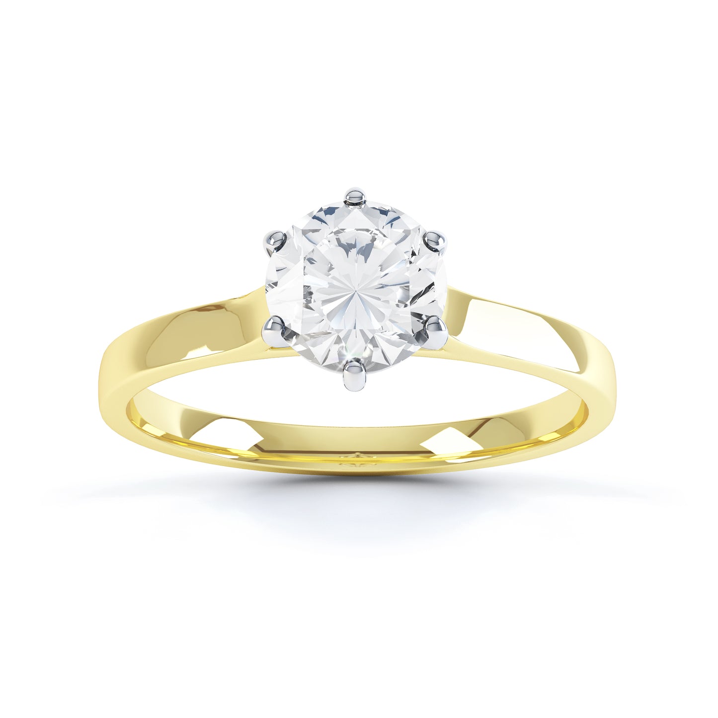 1ct G VS Round Brilliant Cut Lab Diamond 6 Claw Crown