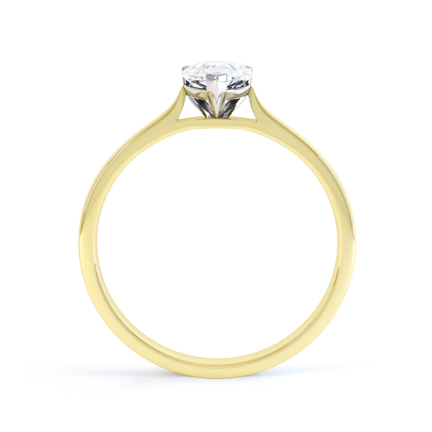 Pear Cut 4 Claw Thin Band