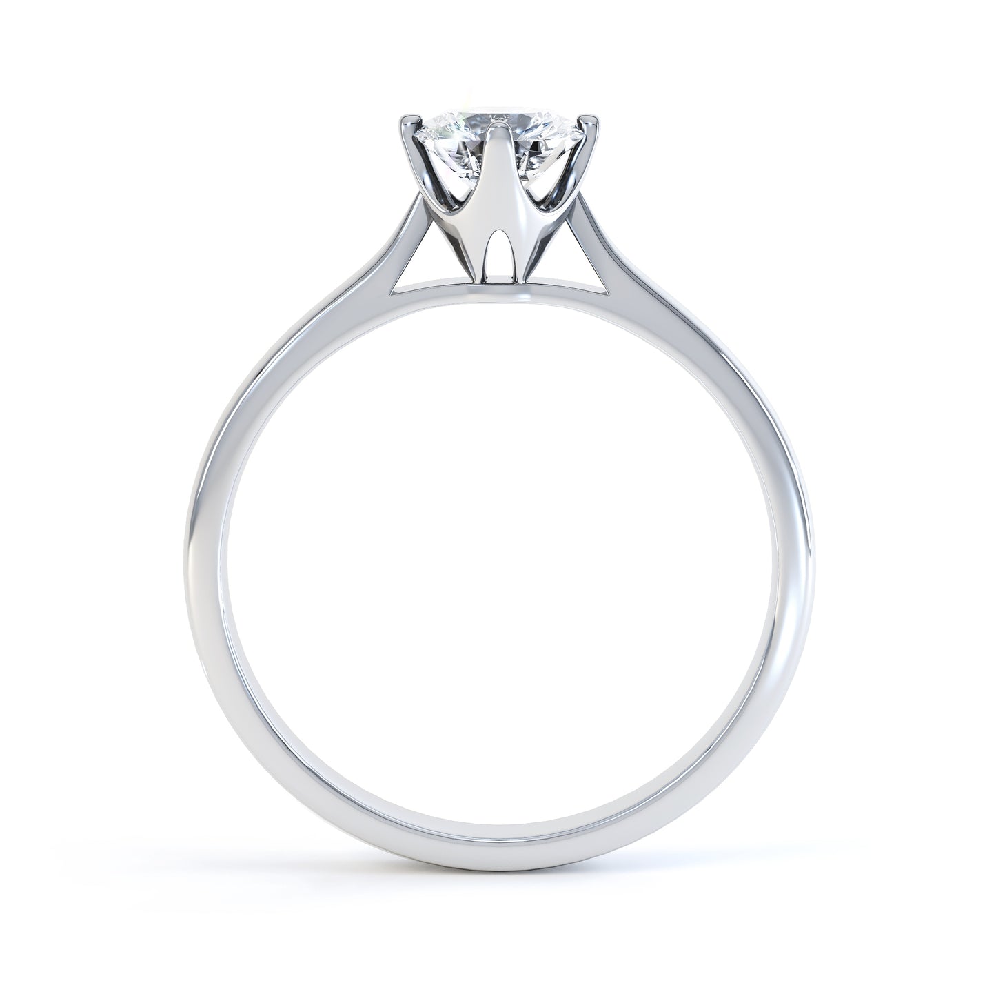 Round Brilliant Cut 4 Claw Star Crown Band
