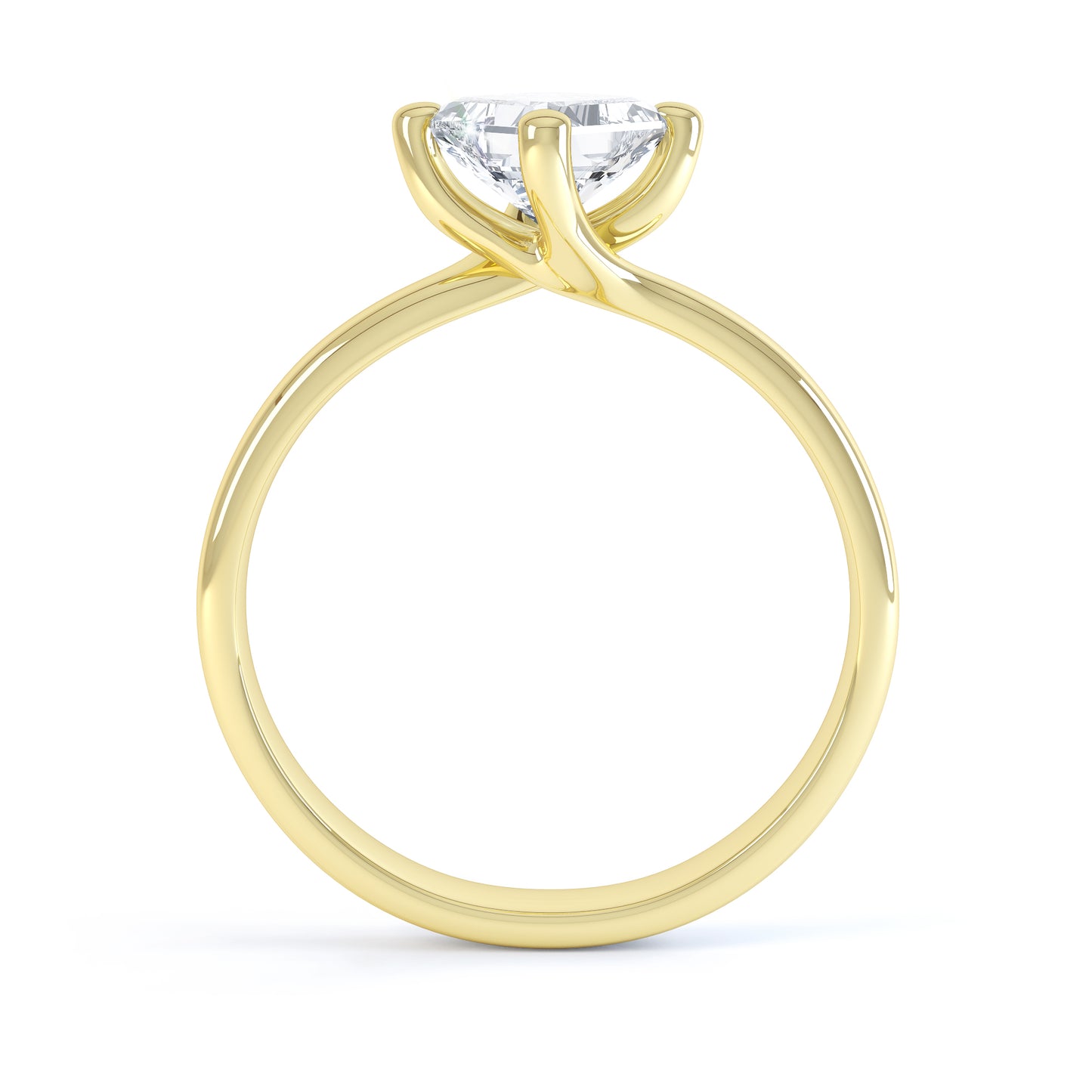 Square Princess Cut 4 Claw Twist Band