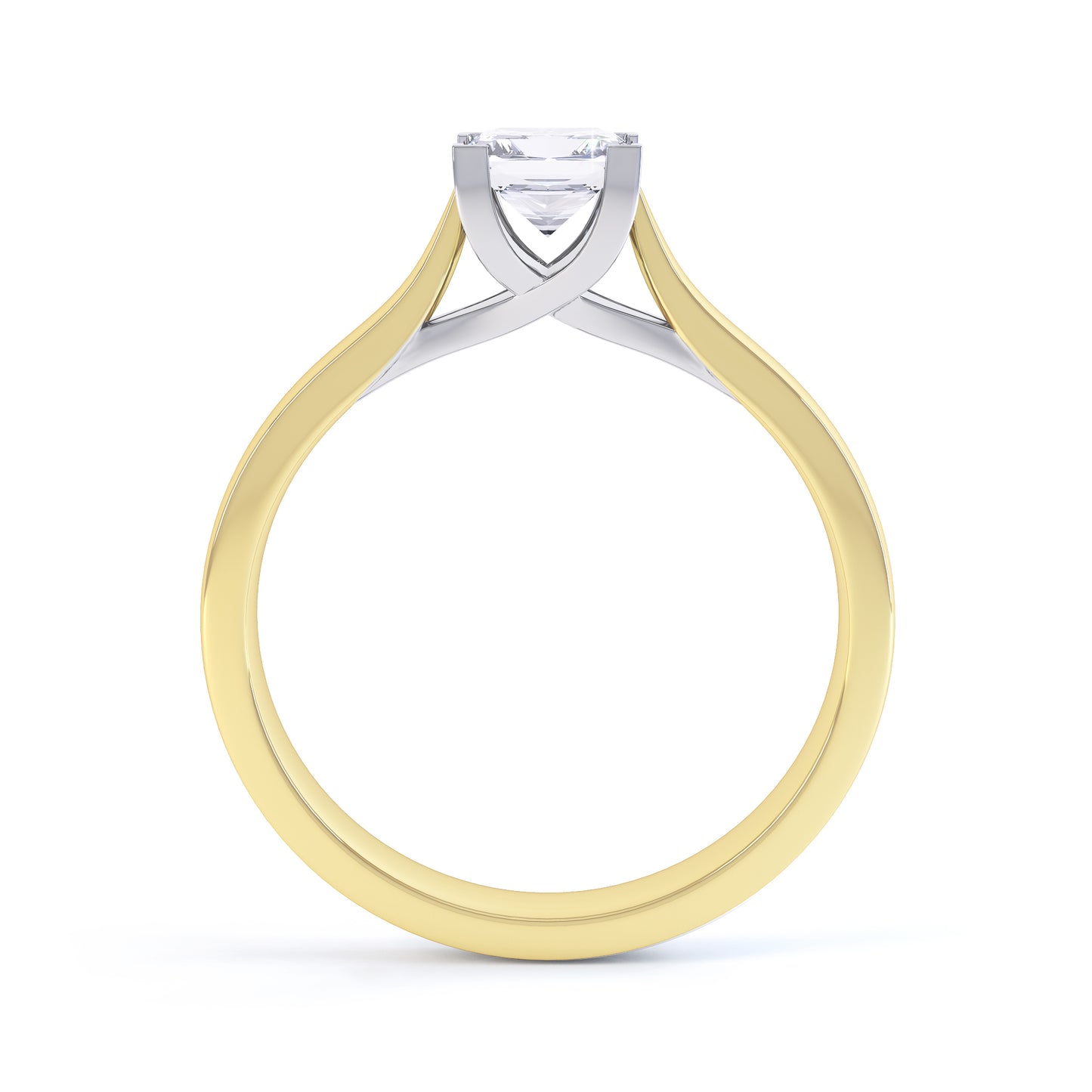 شريط تاج على شكل حرف V بقصّة الأميرة المربعة وأربعة مخالب