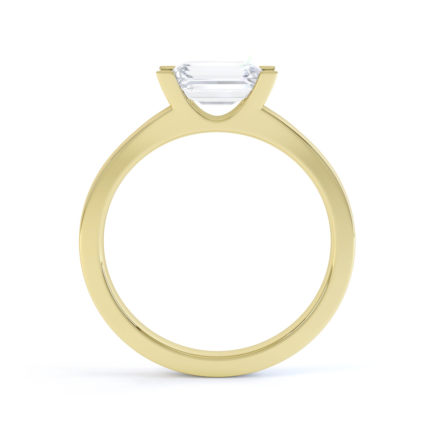 Emerald Cut 4 Claw H Set Band