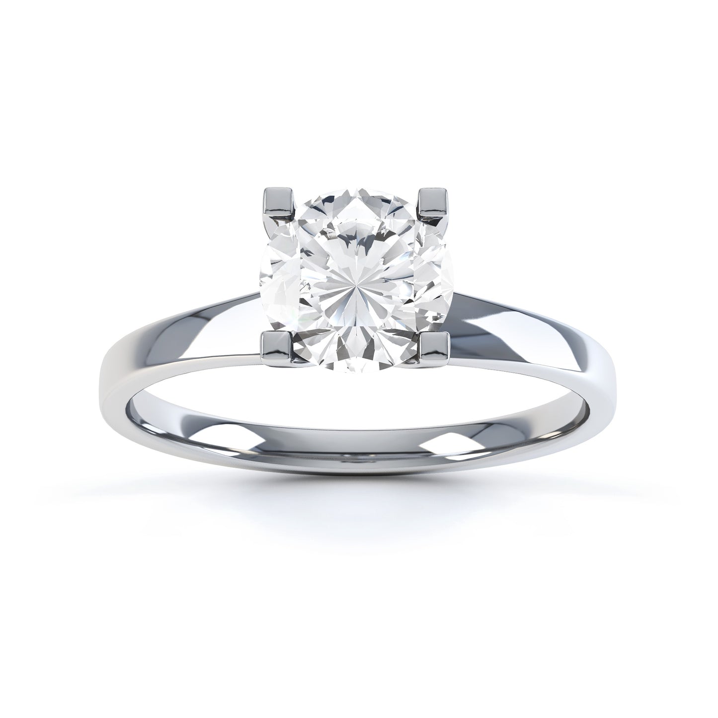 1ct G VS Round Brilliant Cut Lab Diamond 4 Claw Cross Crown