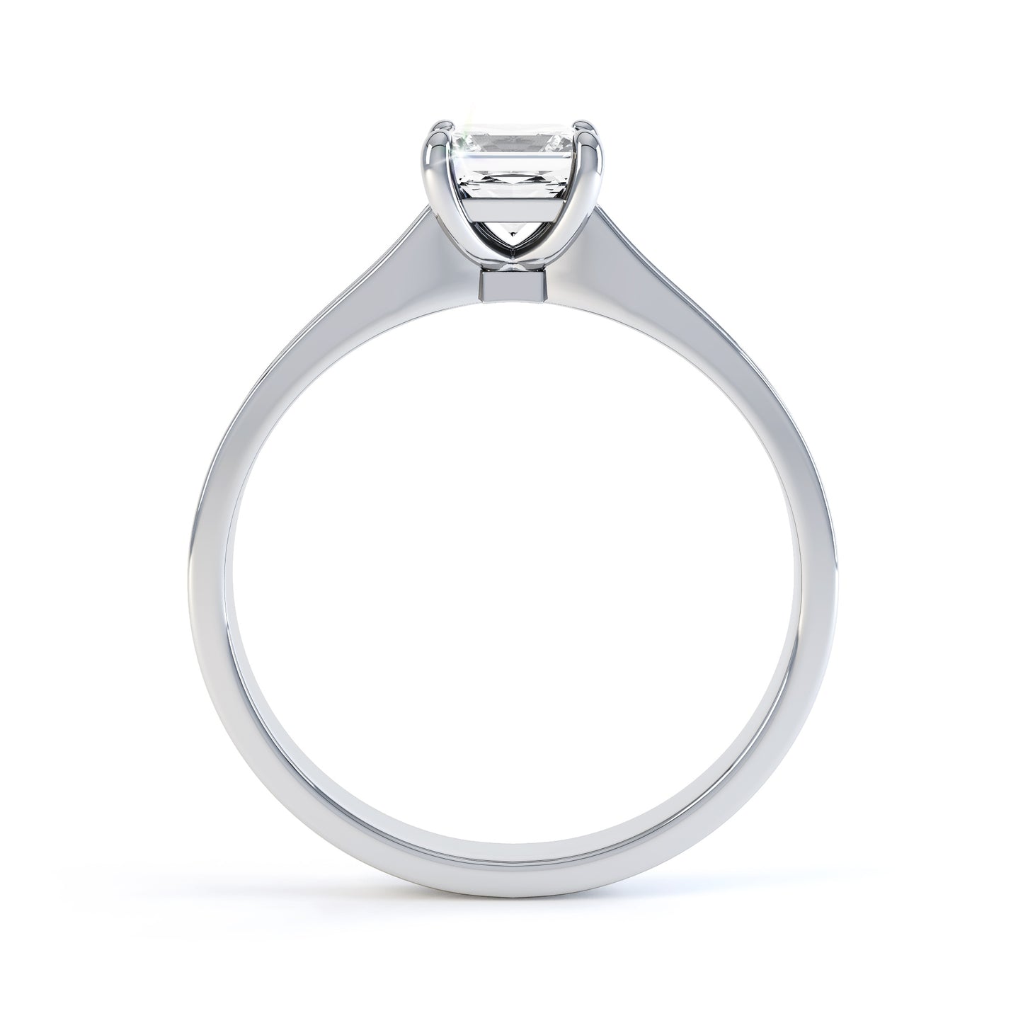 Princess Cut 4 Claw Shoulder Set Band