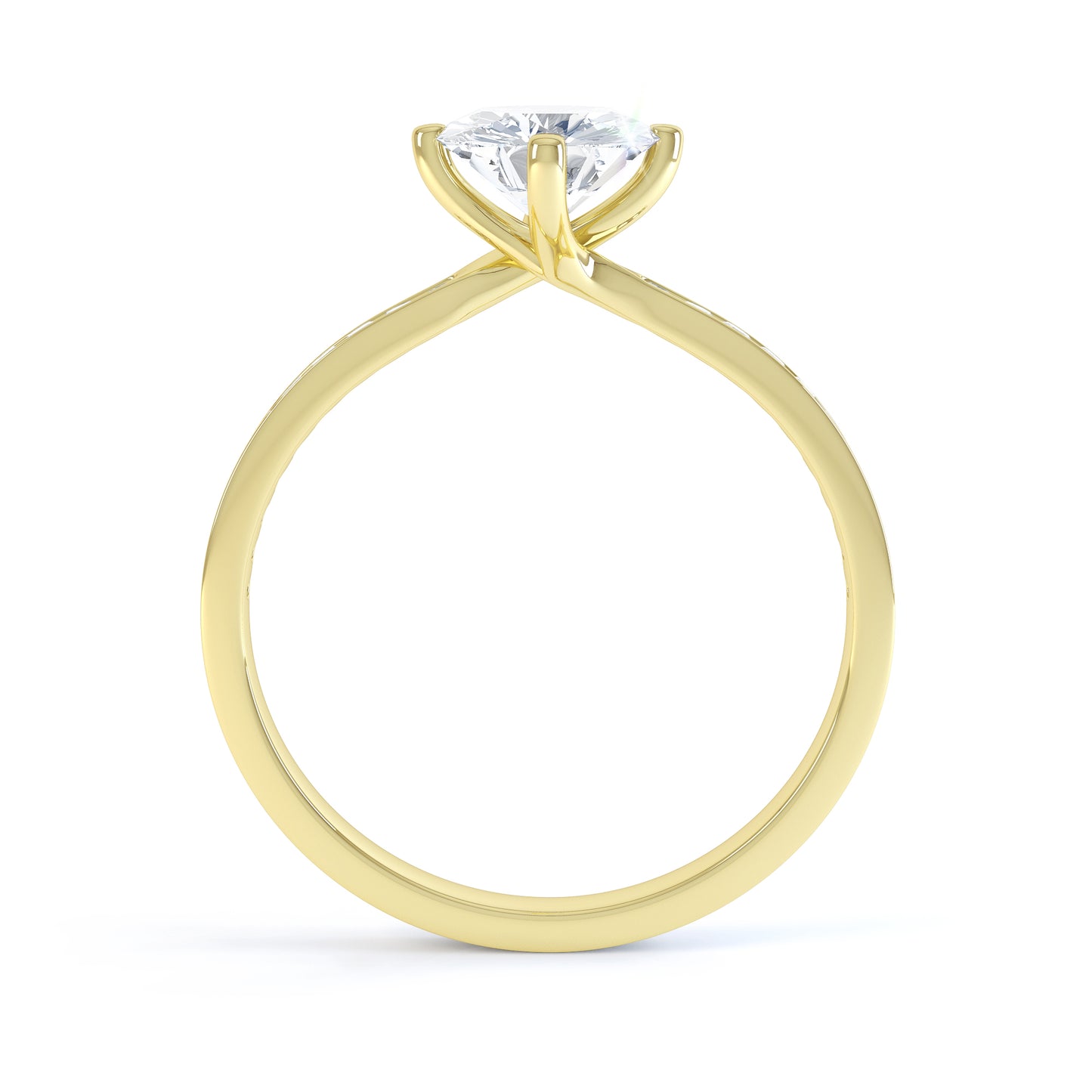 Round Brilliant Cut Thin 20 Stone Shoulder Set Band