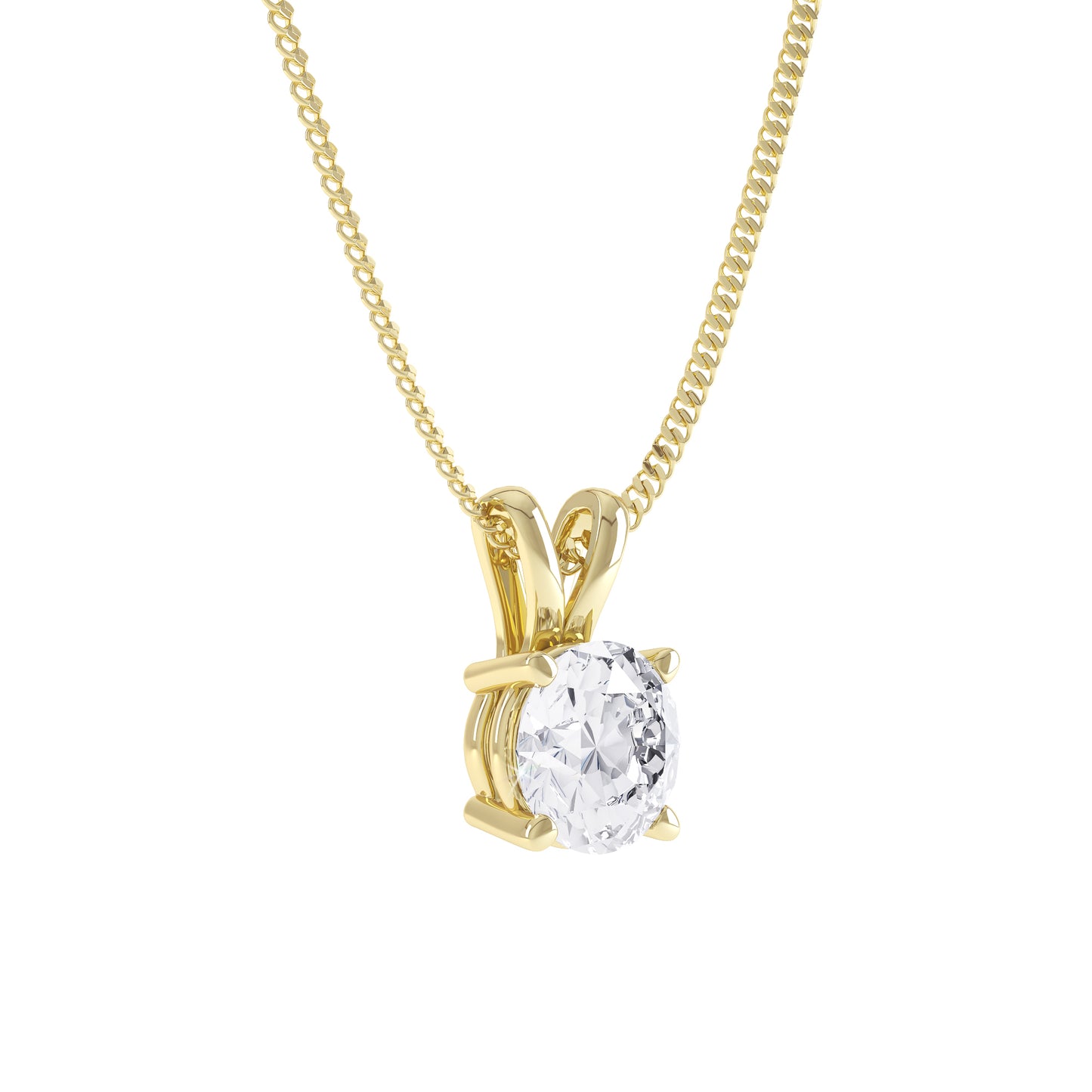 4 Claw V Shape Lab Diamond Pendant