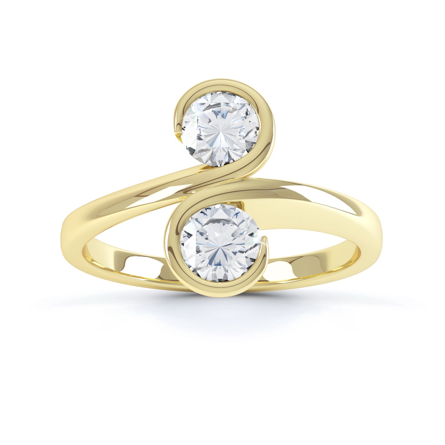 2 Stone 2ct Lab Diamond Round Brilliant Cut Ring