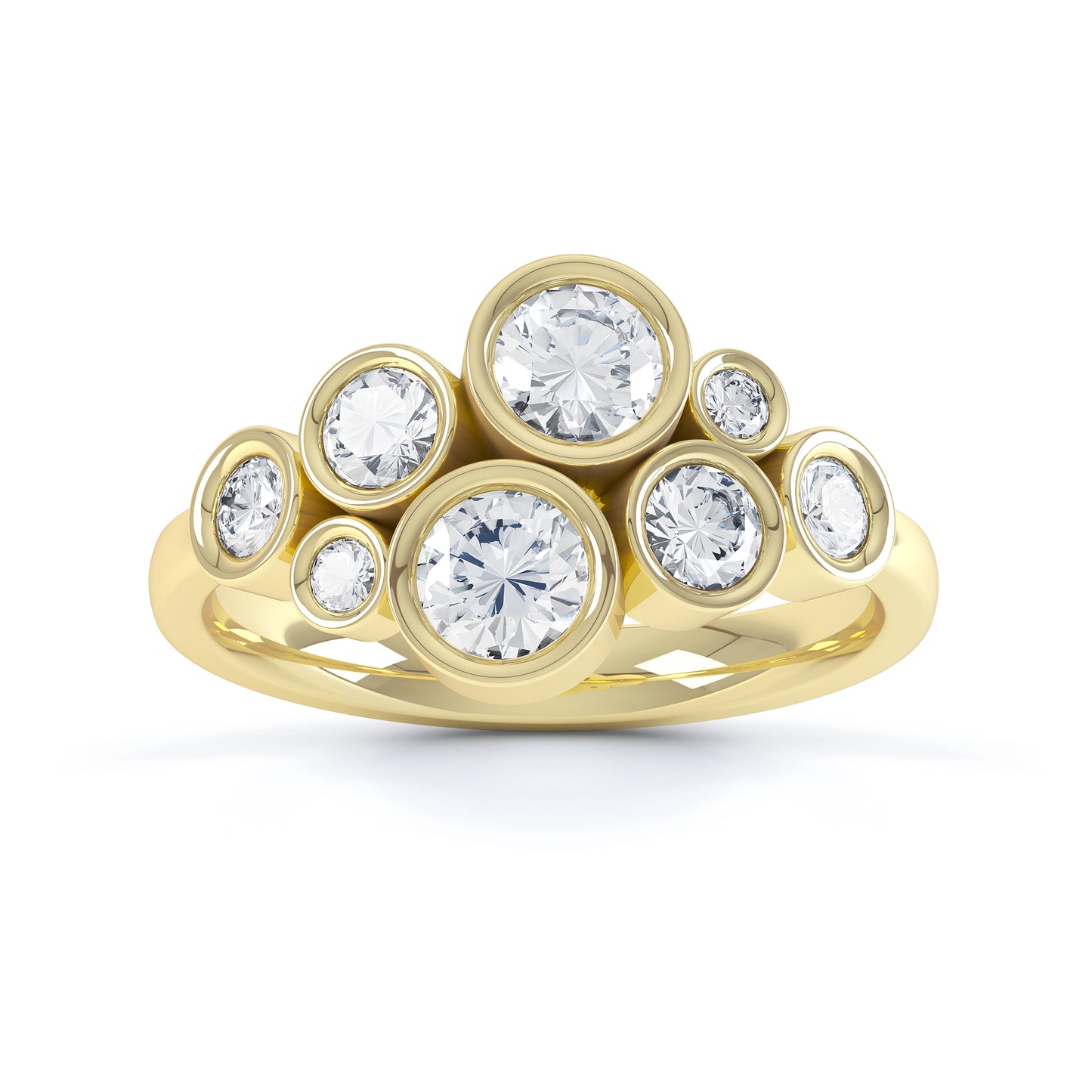 8 Round Lab Diamond Stones Rubover Setting