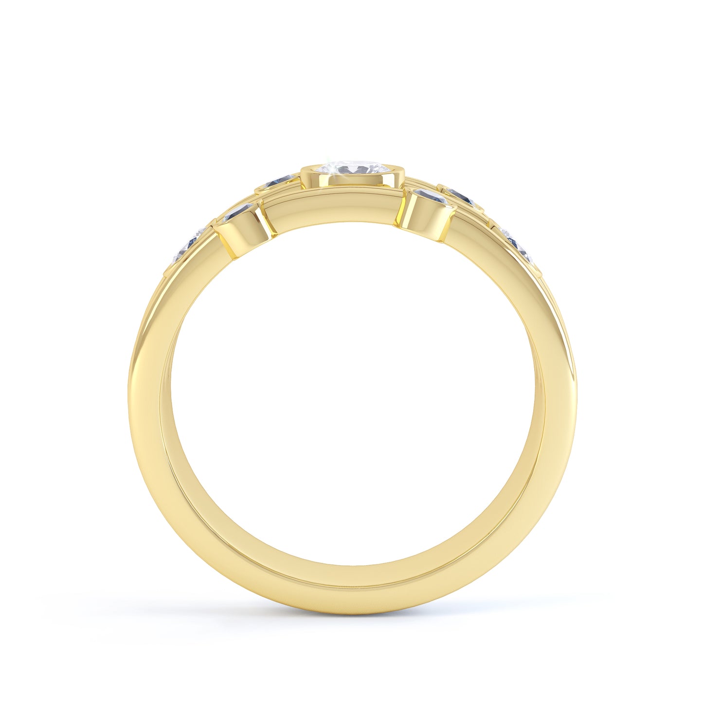 7 Stone Lab-Dia & Natural Fancy Ring