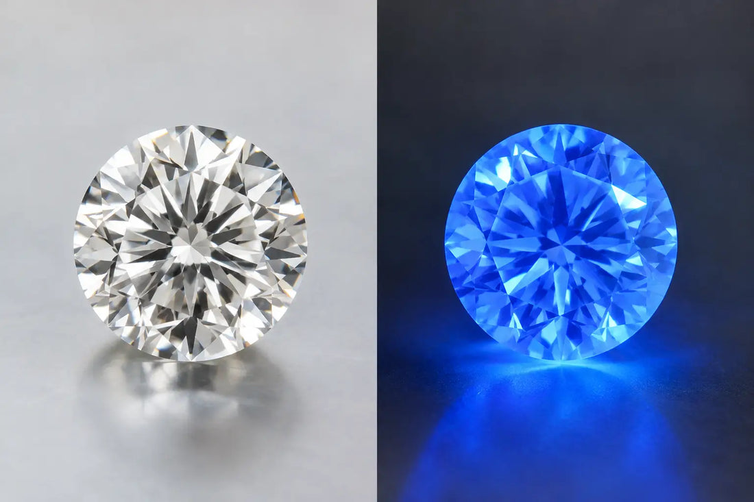 Diamond Fluorescence Versus No Fluorescence