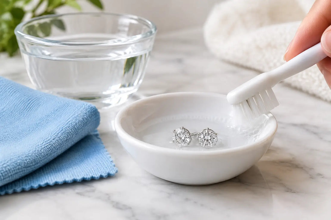 How to Clean Diamond Earrings Safely at Home