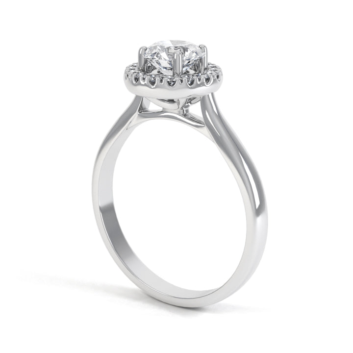 1.28ct Round Halo Cluster Ring 18ct W/G