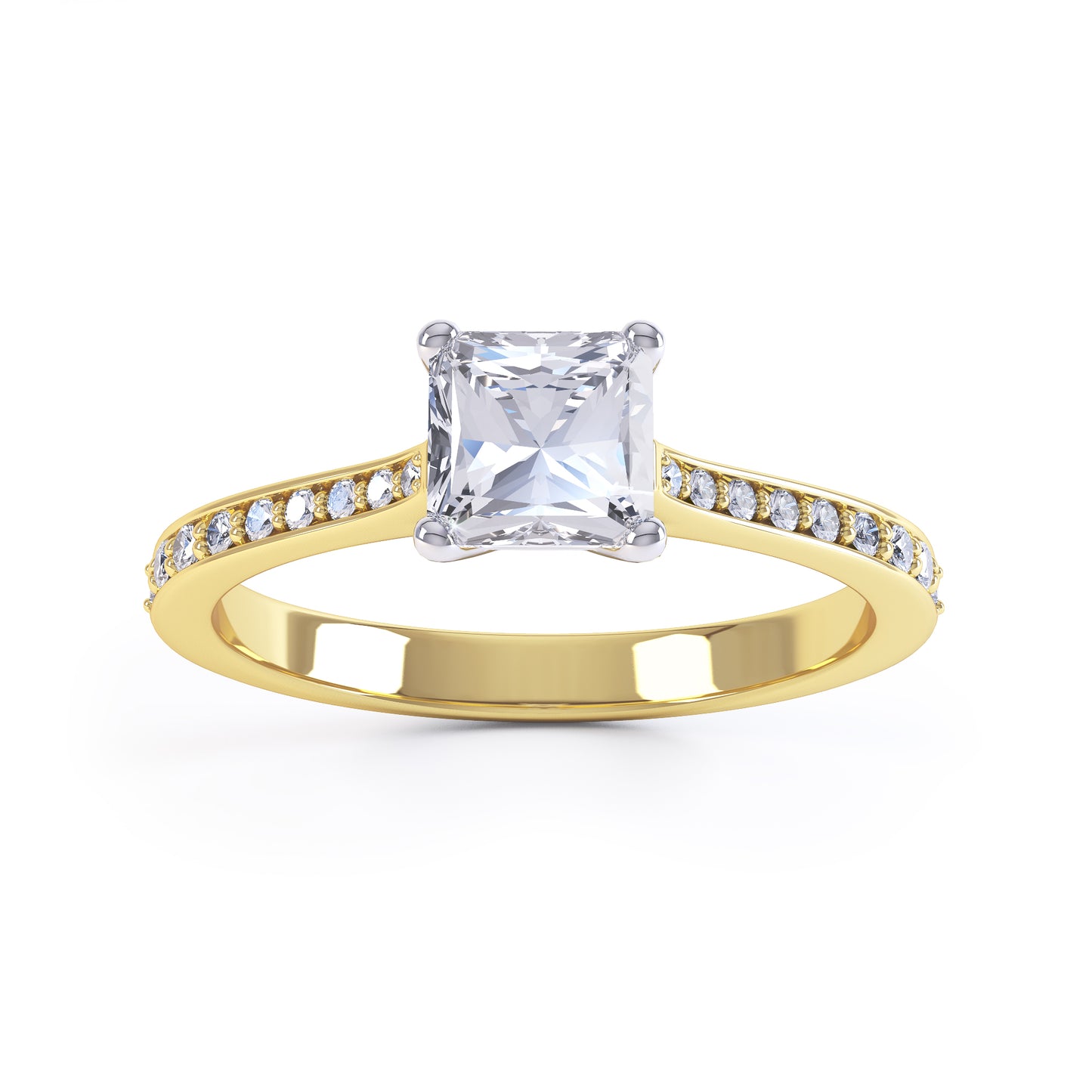 1ct Princess Cut G VS Channel Set 18ct Y/G