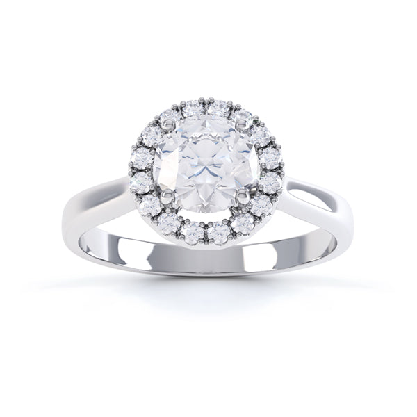 1.28ct Round Halo Cluster Ring 18ct W/G