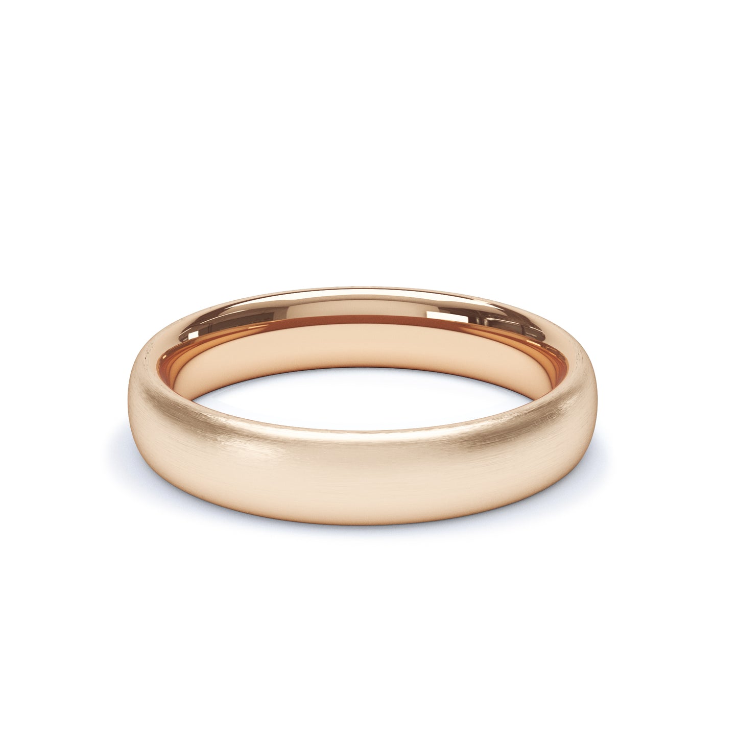 4mm Gold Wedding Band Satin