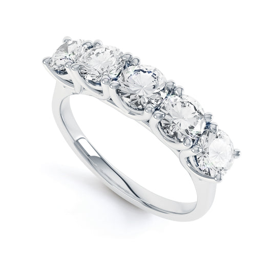 5 Stones 1.50ct Round Brilliant Cut Ring