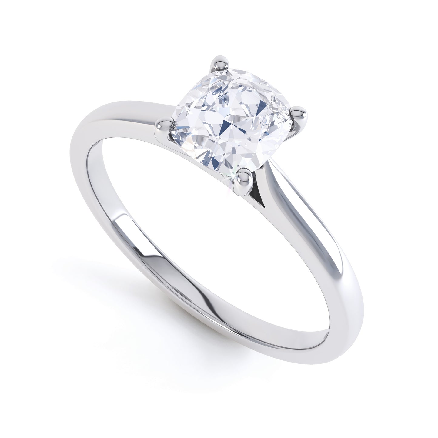 Cushion Cut 4 Claw V Shape Band