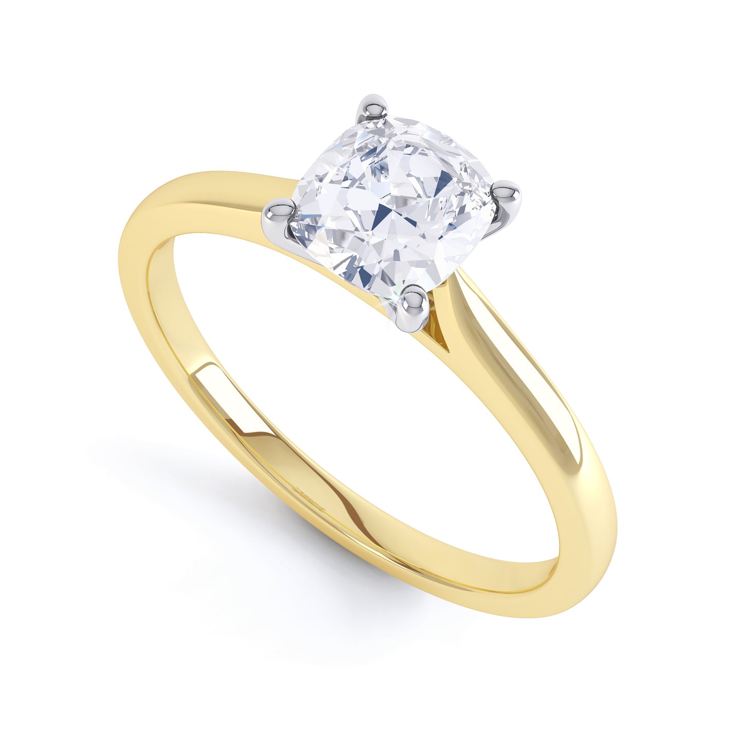 Cushion Cut 4 Claw V Shape Band