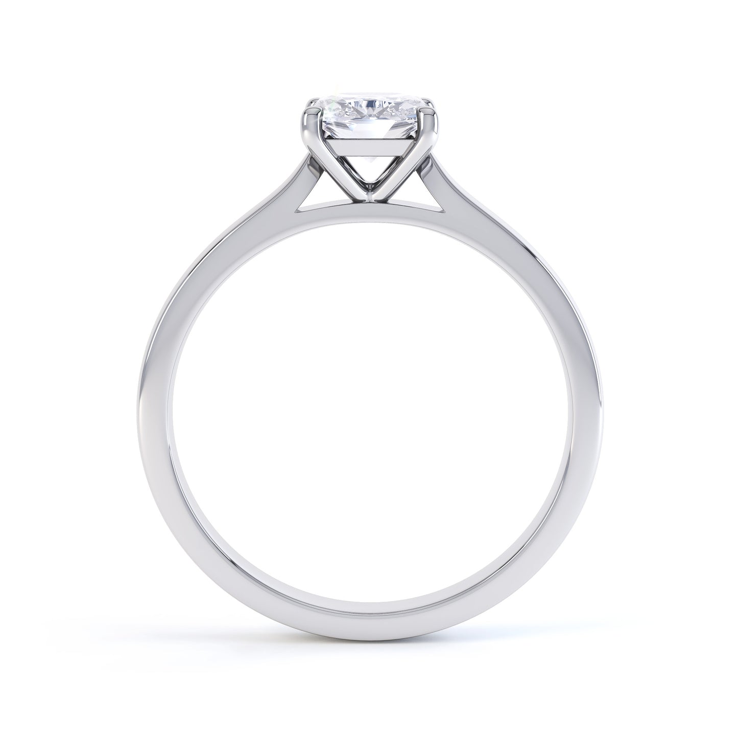 Cushion Cut 4 Claw V Shape Band