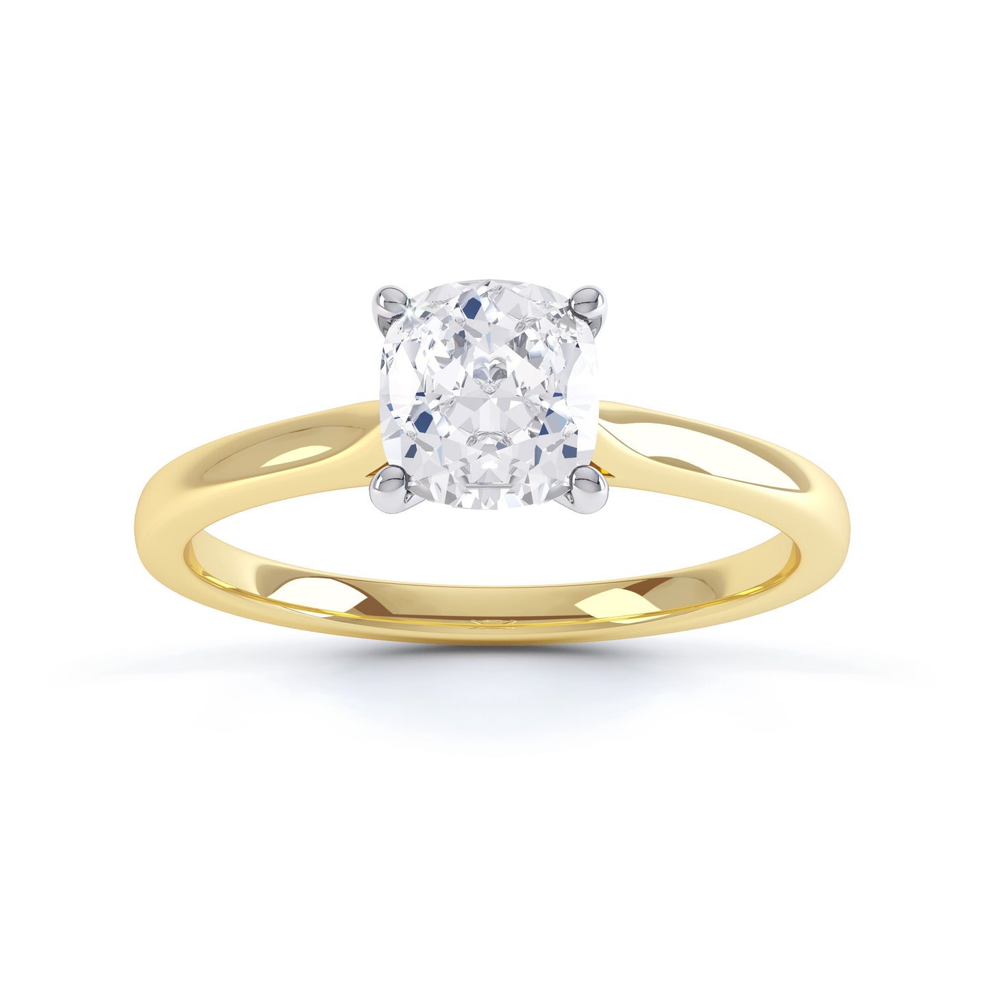 Cushion Cut 4 Claw V Shape Band