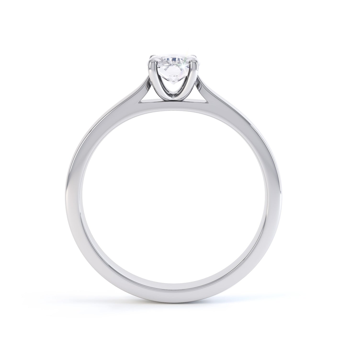 Cushion Cut 4 Claw Thin V Shape Band