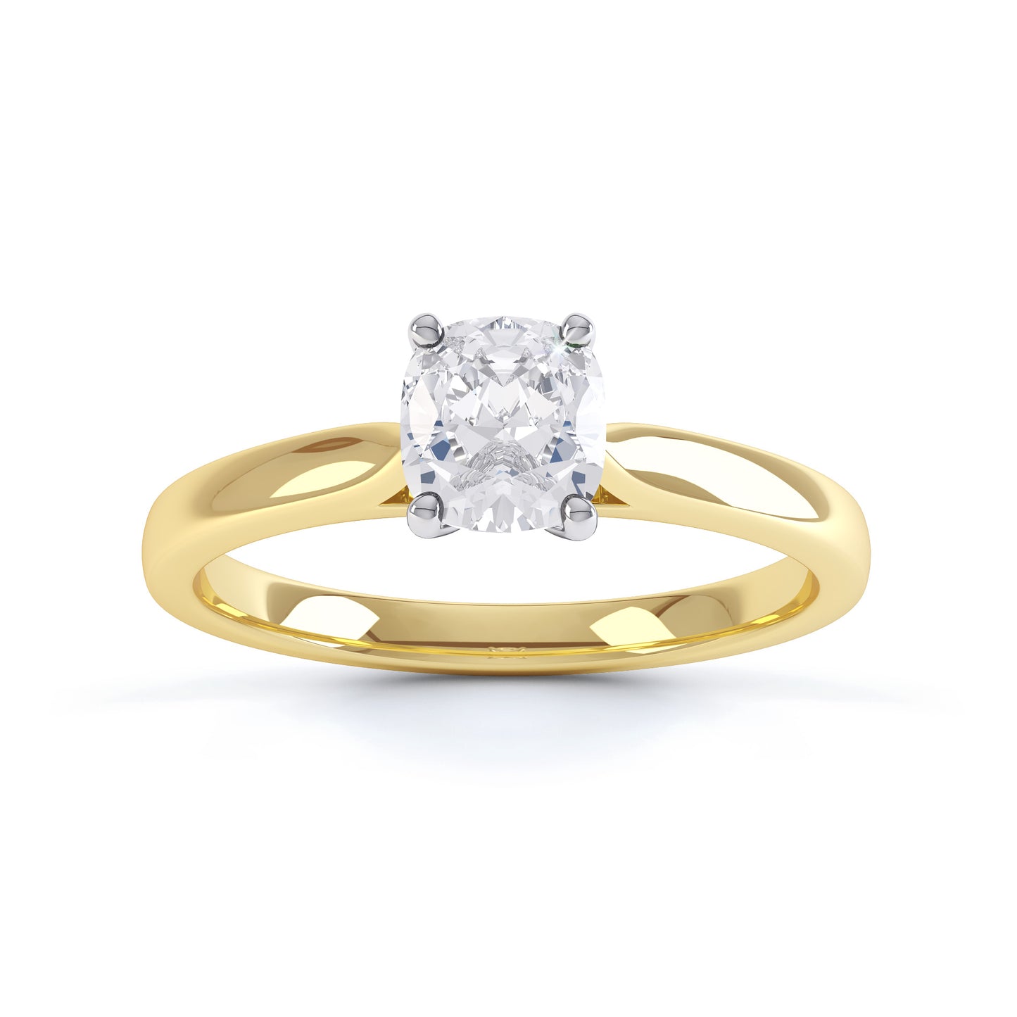 Cushion Cut 4 Claw Thin V Shape Band