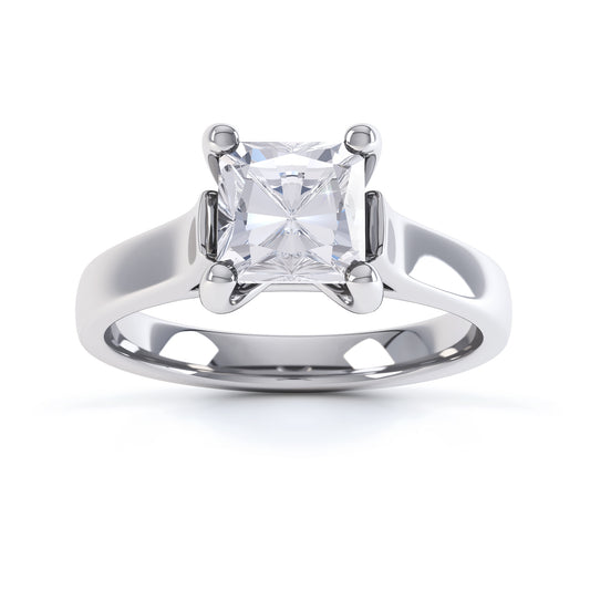 Square Princess Cut 4 Claw Wide Set Band