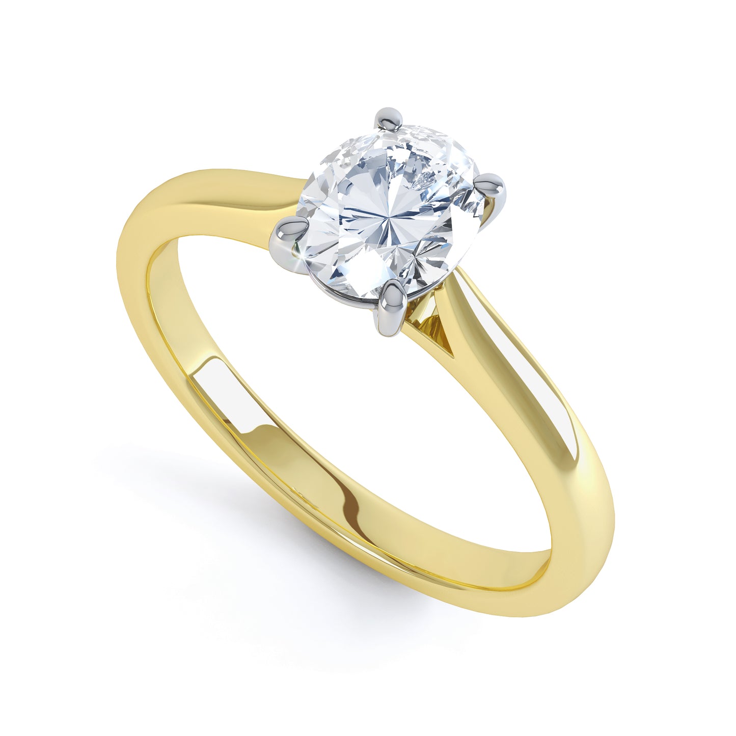 Cushion Cut 4 Claw Tapered Band