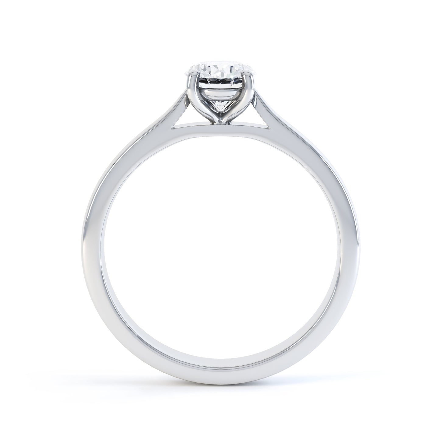 Cushion Cut 4 Claw Tapered Band