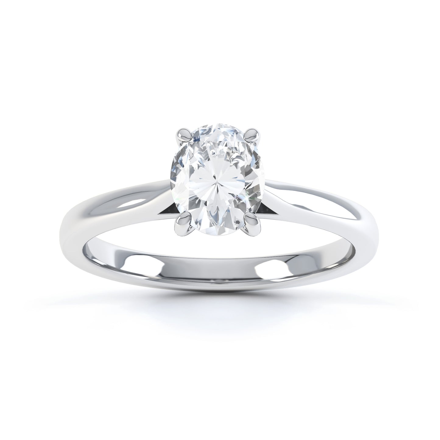 Cushion Cut 4 Claw Tapered Band