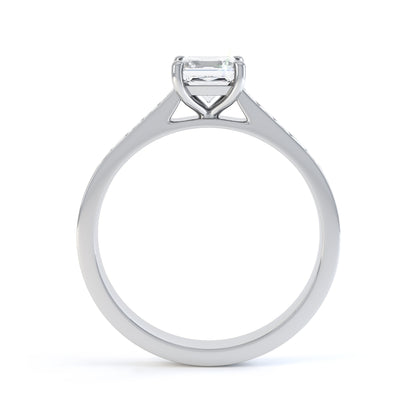 Princess Cut 4 Claw 10 Stone Shoulder Set Band