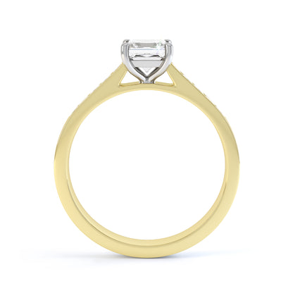 Princess Cut 4 Claw 10 Stone Shoulder Set Band