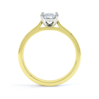 Emerald Cut 4 Claw Tapered Band