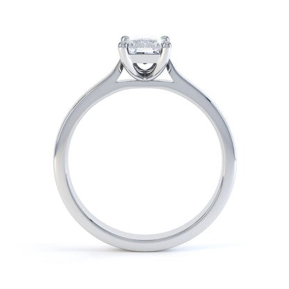 Emerald Cut 4 Claw Tapered Band