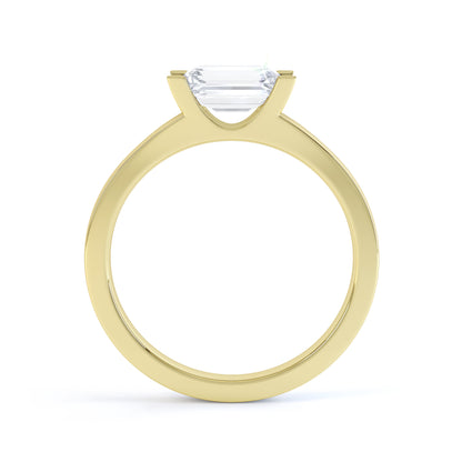 Emerald Cut 4 Claw H Set Band