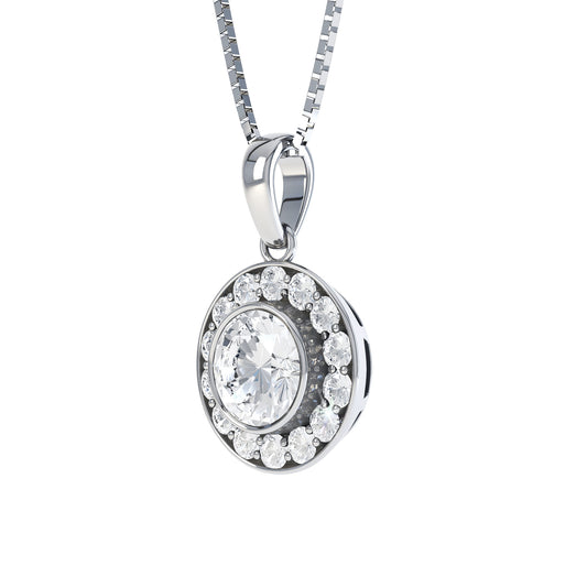 18ct White Gold Diamond Pendant