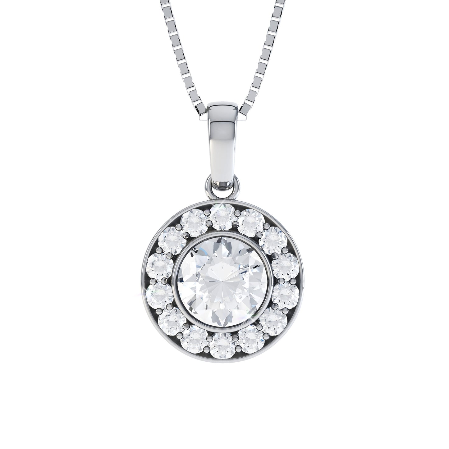 18ct White Gold Diamond Pendant