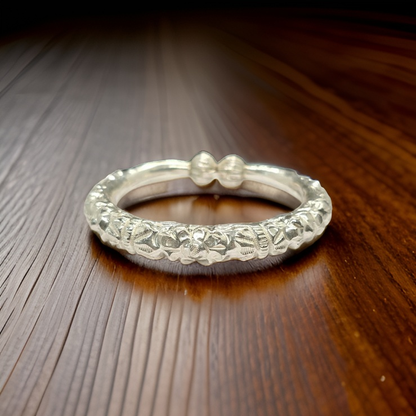 Gents silver kara with lac mix