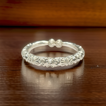 Gents silver kara with lac mix